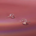 Natural clear quartz stud earrings with S925 sterling silver posts