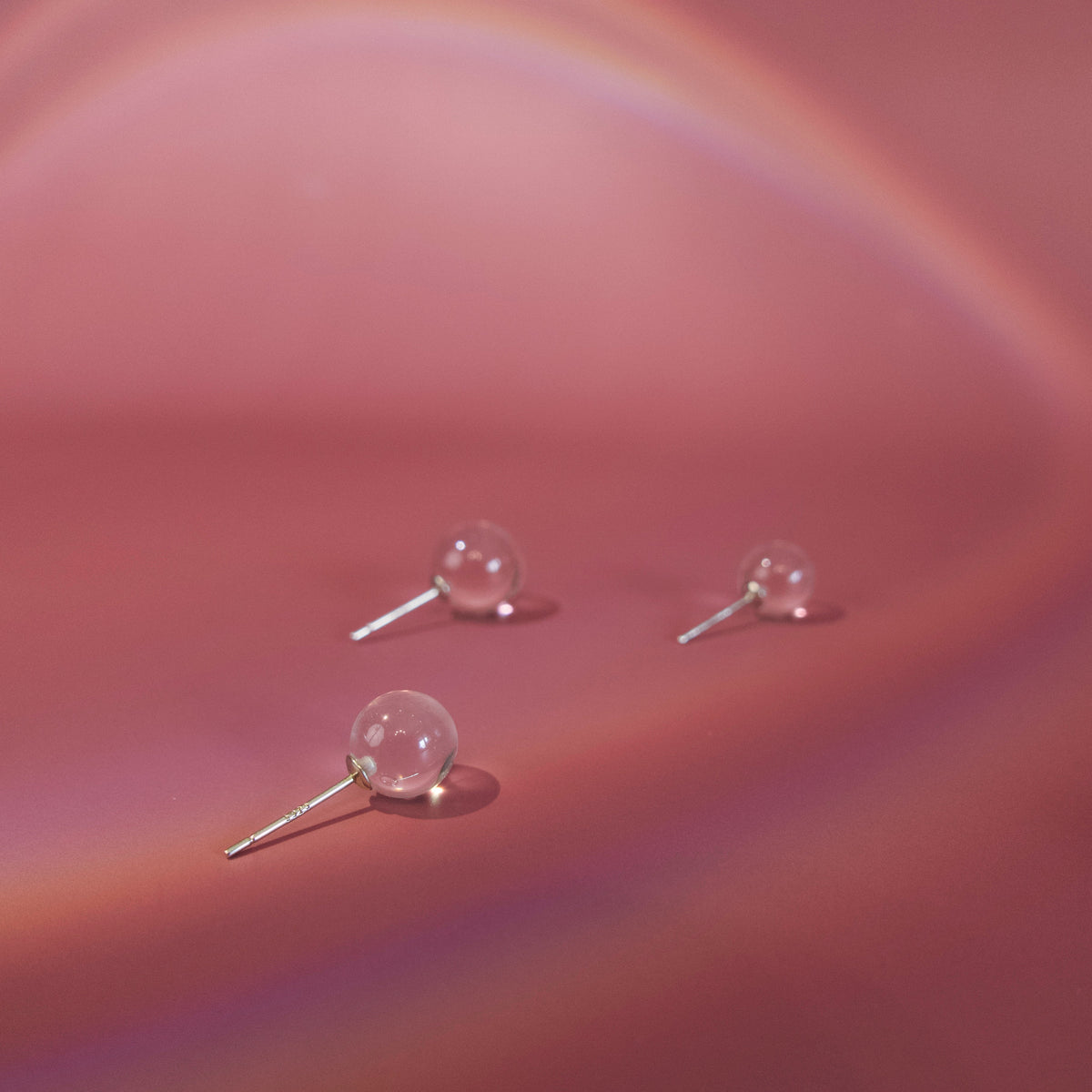 CLEAR — Natural Clear Quartz Stud Earrings